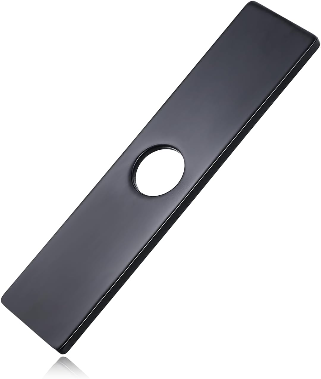 Matte Black Faucet Plate Kitchen Sink Faucet Hole Cover 10" Cover Deck Plate Sink Covers Deck Plates 1 or 3 Hole Long Rectangle Covers Plates for Bathroom Vanity Stainless Steel