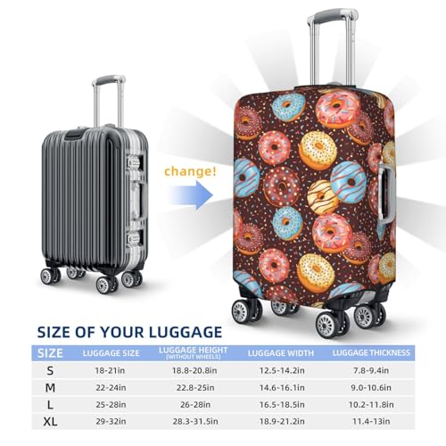 Travel Luggage Cover Protector - Donut Print No.9038 Anti-Scratch Suitcase Covers Fits 18-32 Inch Luggage2