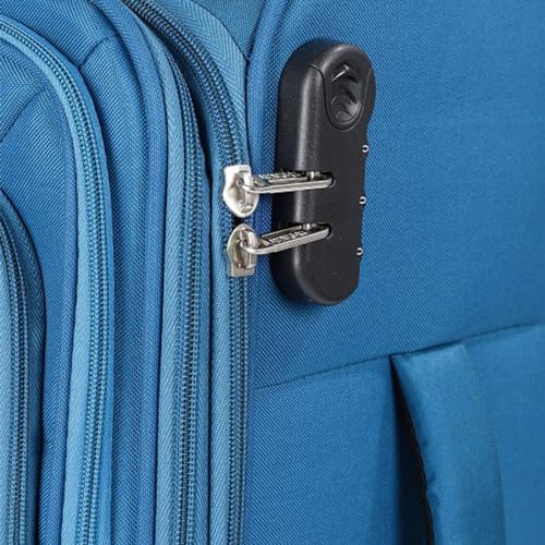 Image of American Tourister Apolo 58 cms Cabin Polyester Soft Sided 4 Spinner Wheels Luggage /Suitcase /Trolley Bag (Blue)