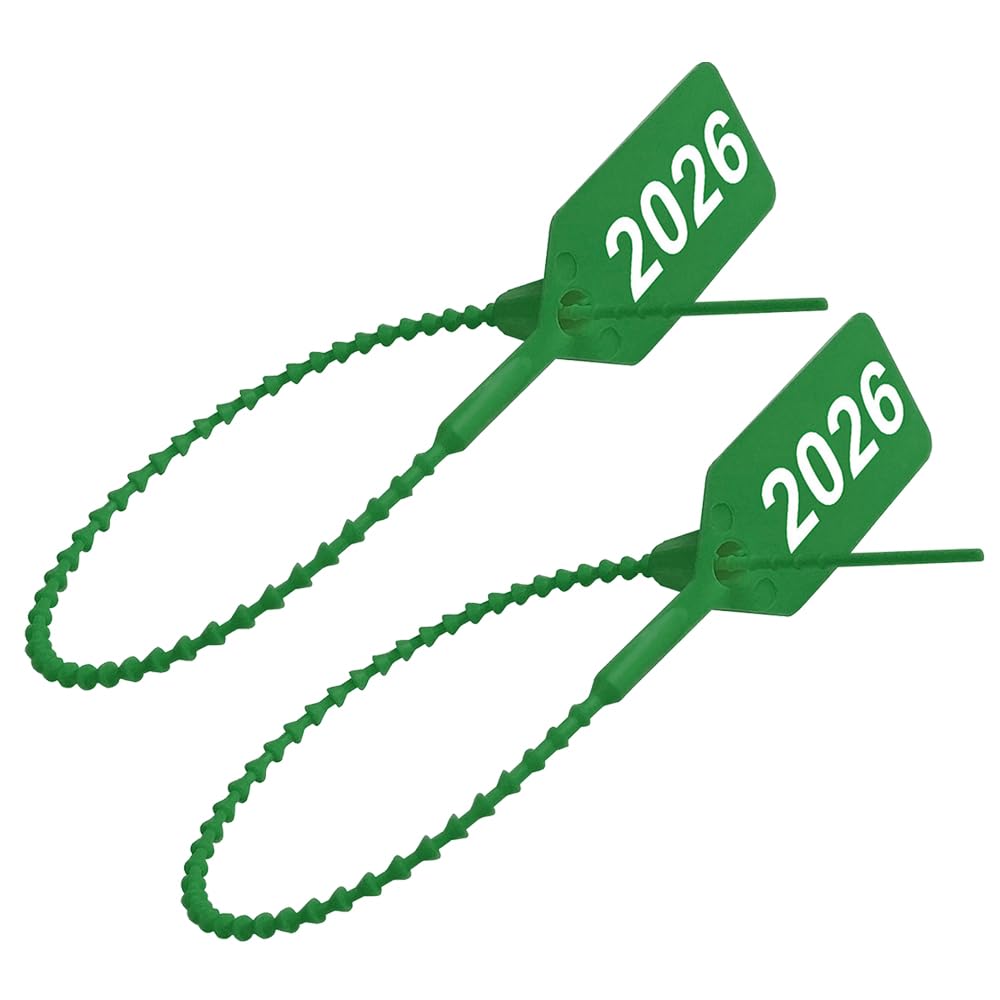 2026 Dated Fire Extinguisher Pull Tight Tamper Seals Green Color (1000 Pack)