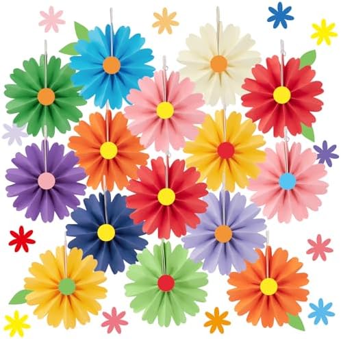 SUNBEAUTY 15PCS Cinco de Mayo Decorations Fiesta Paper Fans Party...