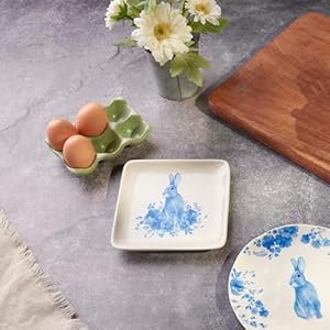 Primitivesbykathysmallbluefloralrabbitplate Urban Country Home Decor Primitives by kathy small blue floral rabbit plate urban country home decor