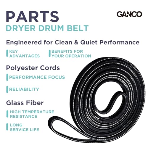 Image of GANCO 6602-001655 Dryer Belt Compatible with Samsung Dryer DV50K8600EV /A3 DV42H5200EP /A3 DV45H7000EW /A2 DV42H5000EW /A3 DV45K6500EV /A3 DV48H7400EW /A2 DV48J7700EW /A2 DV42H5200EF /A3