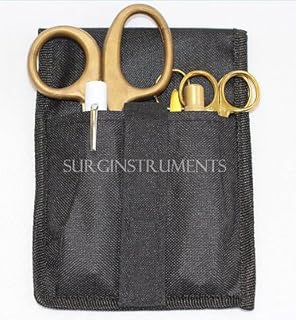 6 Piece Gold Paramedic Set with Case - Diagnostic EMT Nursing EMS Emergency