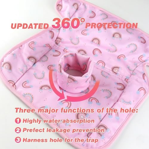 Image of Piddle Pads, Multi-use and Leak Free Lines for Baby Stroller, High Chair & Car Seat, Waterproof Toilet Training Seat Covers for Toddles (Pink Rainbow,(1 Pack))
