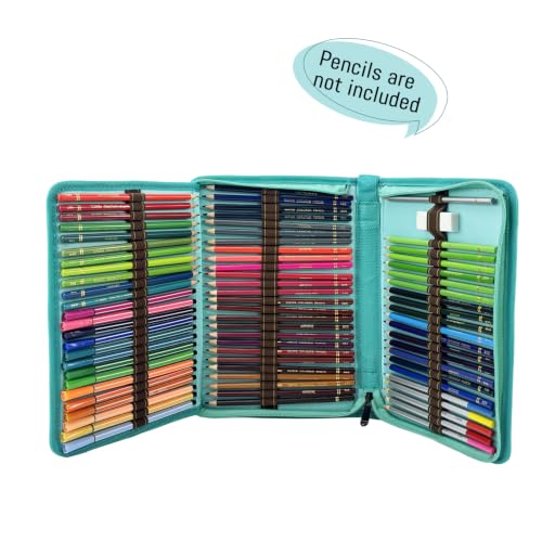 Image of YOUNGCOL 72 Slots Colored Pencil Case Pencil Holder Color pencil organizer Storage (Green)
