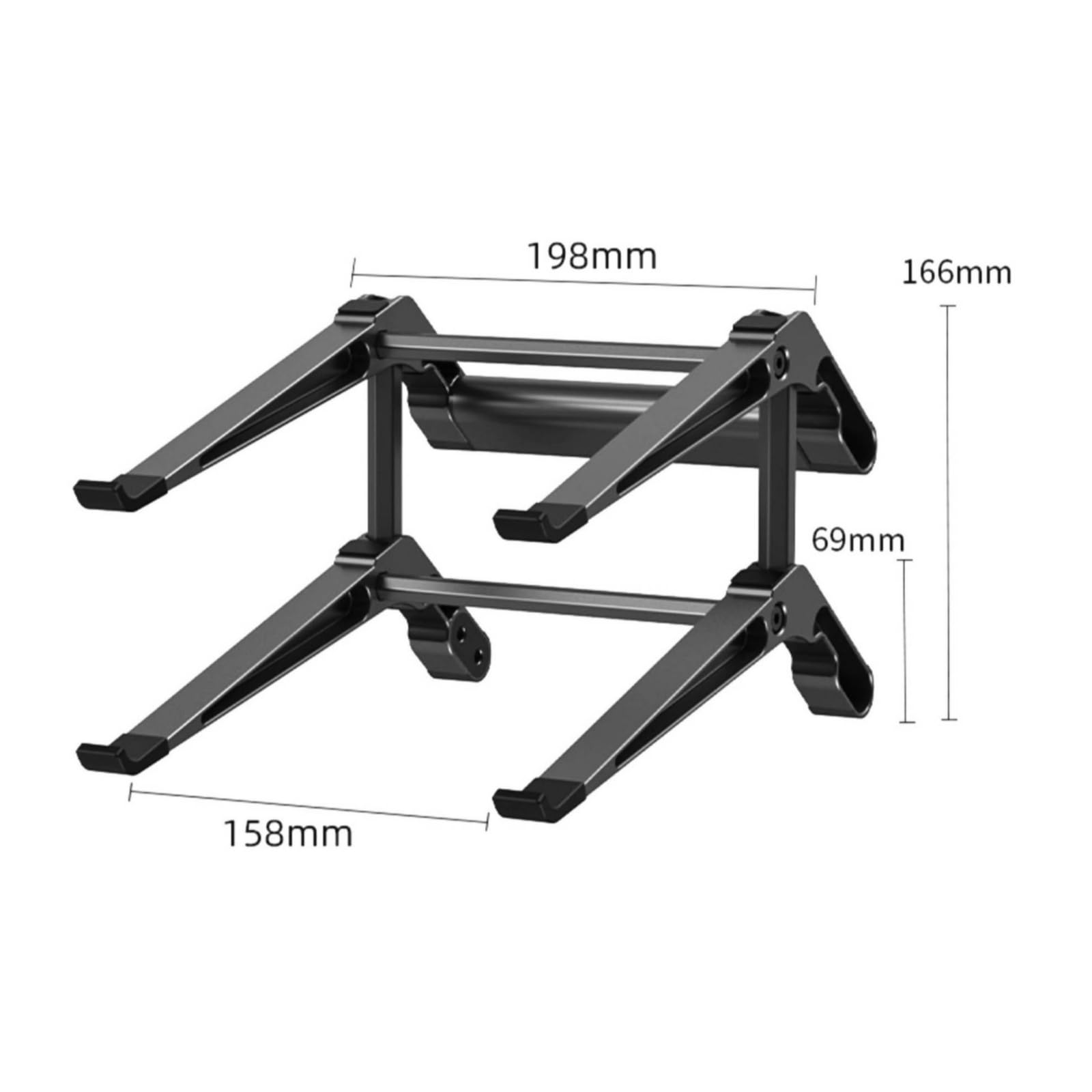 Supporto per Notebook con Hub USB Integrato Stazione di Aggancio per Portatile con Porta Video E Memoria TF Sollevatore per Computer Regolabile in Alluminio per Scrivania E Ufficio