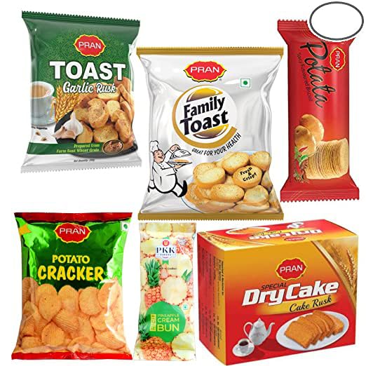 CAMCALL Pran Potata Biscuit | Family Toast Rusk | Toast Garlic Rusk | Dry Cake | Potato Cracker | Cream Bun Combo Pack - Toast Garlic, 500 G (B0BSQC1G62) Amazon Price History, Amazon Price Tracker