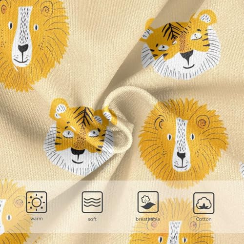 Joisal Fun Print Girls Underwear Toddler 2t Cotton Cute Panties Girl Cute Lion Tiger Faces Yellow Undies Kids Briefs3
