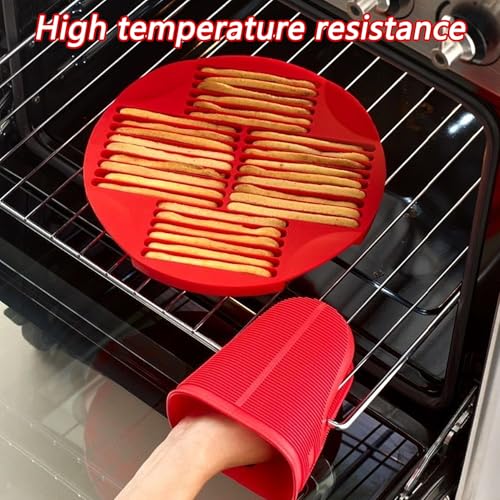 YXHZVON 2 Stück Backmatte Hundekekse, 30 Kavitäten Lange Keksform, Silikon Backmatte für DIY Snack,Schokoriegel,Keksstick,Eiswürfelform(Rot + Blau)