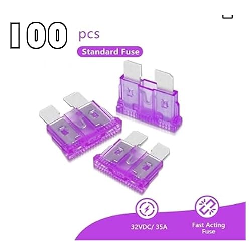 Miniatura 2 de Fusible estándar de 35 amperios (100 unidades), fusibles de hoja de coche de 35 A para cocheRVcamiónSUVmotocicletabarco (35A)