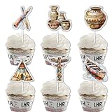 18pcs Dessert Cupcake Topper Cheer to Indian Theme Decorations Men Women Happy Birthday Party Decor Supplies