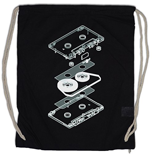 Urban Backwoods Explosion Audio Cassette Bolsa de Cuerdas con Cordón Gimnasio 80s Kassette DJ MC Music VHS Tape Player Shirt