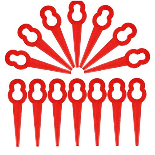 Romote 50 plastic grass trimmer blade mower replacement trim quick switch blades (red)