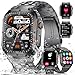 ESFOE Reloj Inteligente Hombre(3 Correas), 1.96'' 400mAh Smartwatch Hombre con Llamada Bluetooth,IP68 Impermeable,Cuerpo Metálico de Acero Inoxidable,100+Deportes Militar Smart Watch para Android iOS