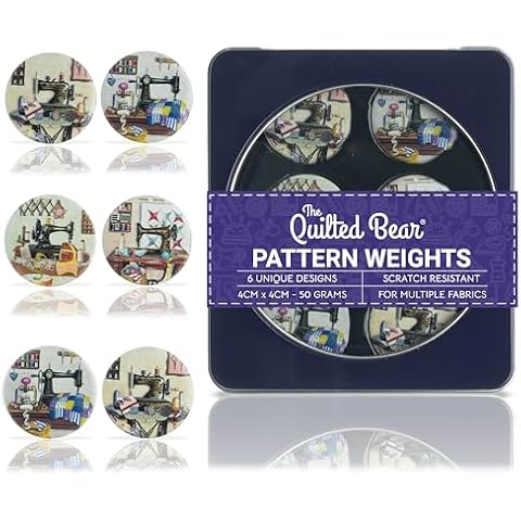 The Quilted Bear Pattern Weights - Multiple Designs of Scratch Resistant Paper Weights/Pattern Weights for Sewing or Cutting Fabric Cover