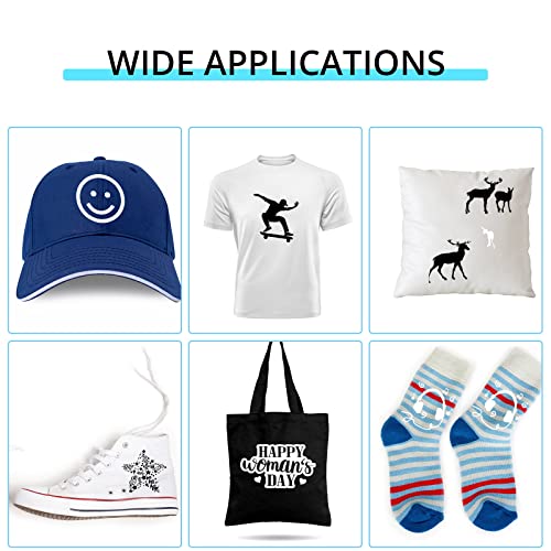 Image of HTVRONT Black Heat Transfer Vinyl Rolls - 2 Rolls 12 inch x 20ft Black Iron on Vinyl for Shirts, HTV for All Cutting Machines - Easy to Cut & Weed for Craft Heat Transfer Design