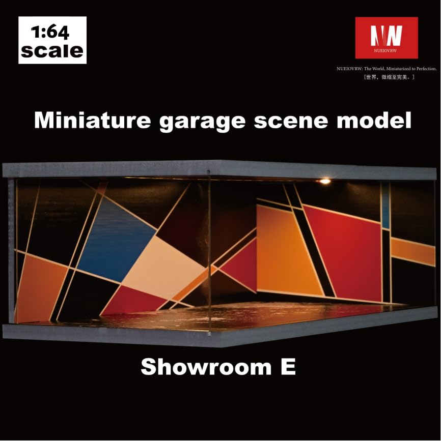 NUEIOVRW 1:64 Diorama Garage Model, Tri-Color Lighting Parking Lot Model, Multi-Combination Model Car Scene Display Case - Image 3