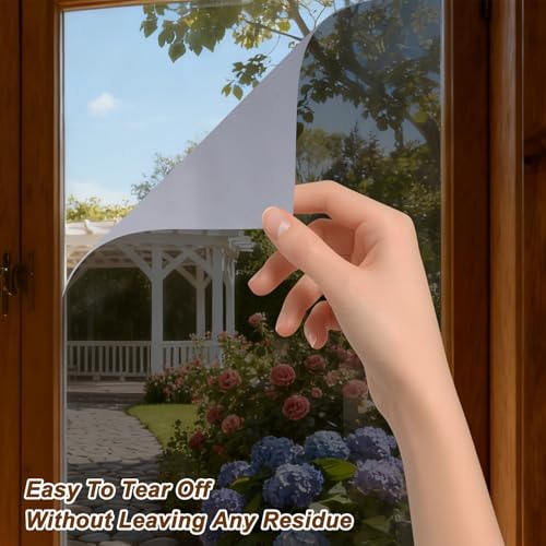 Película para ventana privacidad uxcell 31.5"x9.8 ft azul plata miniatura 4