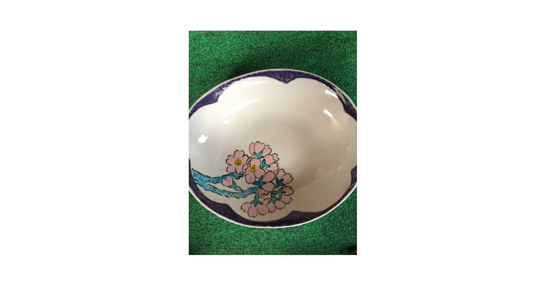 海部公子　あまべきみこ　九谷焼　九谷色絵　九谷色絵桜花図楕円型之鉢　大皿 Amazon.co.jp: 海部公子 あまべきみこ 九谷焼 九谷色絵 九谷色絵