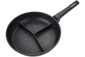 Kitchen Flower Non-Stick Frying Pan with 3 Dividers for Effortless Multitasking