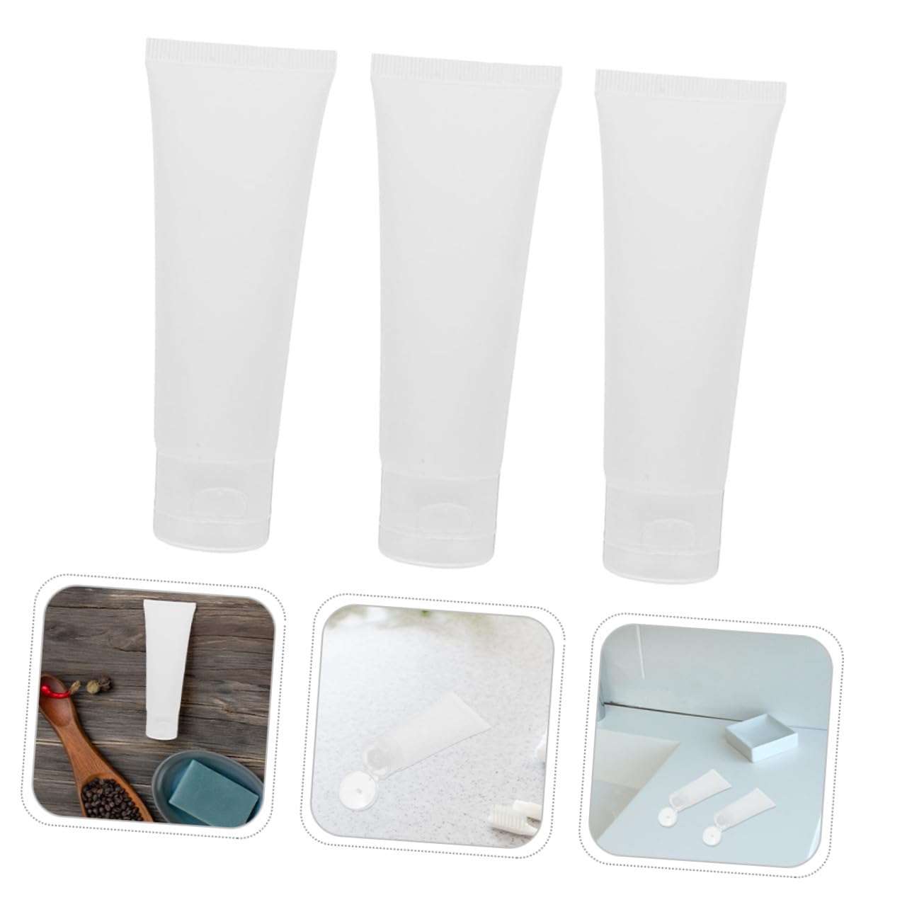Ipetboom Kit 50 Pezzi Tubetti Trasparenti Ricaricabili da Viaggio 50ml in Pp e Pe, Bottiglie Compatte per Lozione, Shampoo e Dentifricio, per Uso Quotidiano e Viaggi