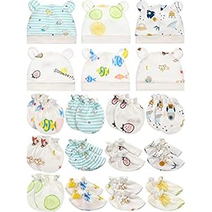 Geyoga 18 Pcs Baby Hats Mittens and...