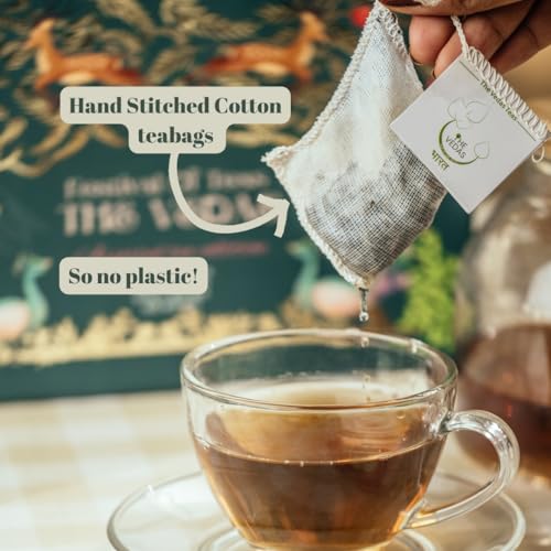 The Vedas Book Of Tea Geschenkset | Verschiedene Teebeutel Geschenkbox | 12 exotische Kräuterteemischungen | 4 Einheiten von jeder Sorte, Netz 48 | Ideal für Firmengeschenke | Tee-Geschenkkorb