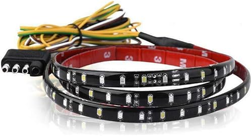 Ricoy Tira de barra de luz LED de triple fila de 40 pulgadas con señal de giro secuencial ámbar, LED superbrillante, señal de giro de parada inversa