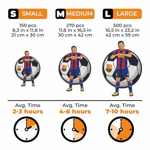 Iconic Puzzles, Barcelona, Lewandowski, Officially Licensed Wooden Puzzle, 100% Sustainable - Image 3