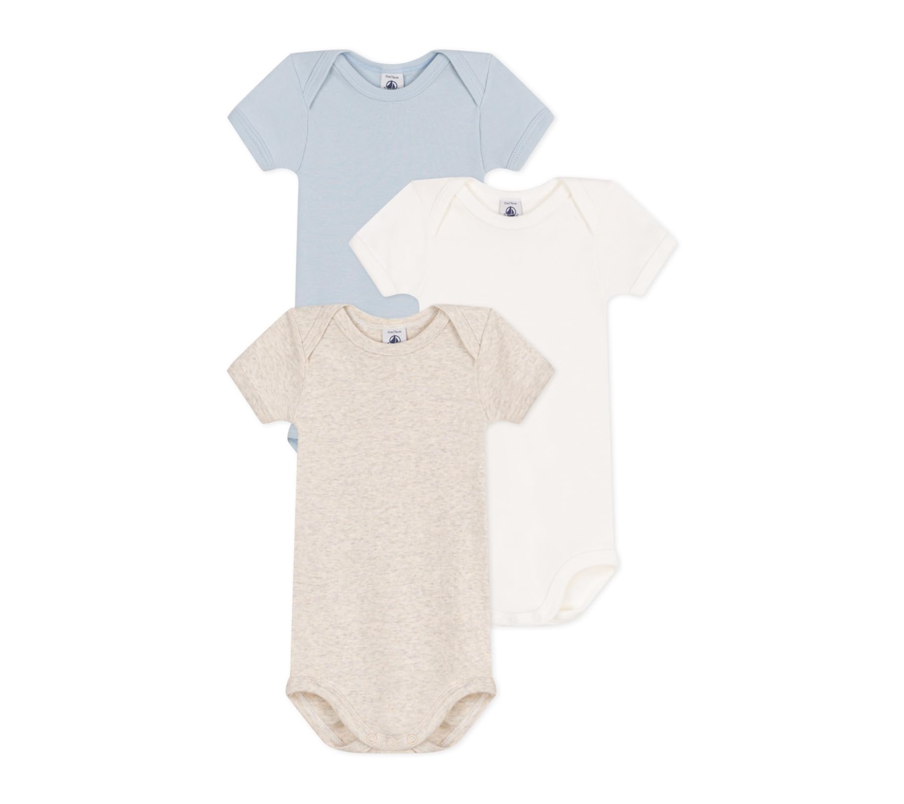 Petit Bateau Unisex Baby Wir Kurzarm-Bodys (3er Pack)