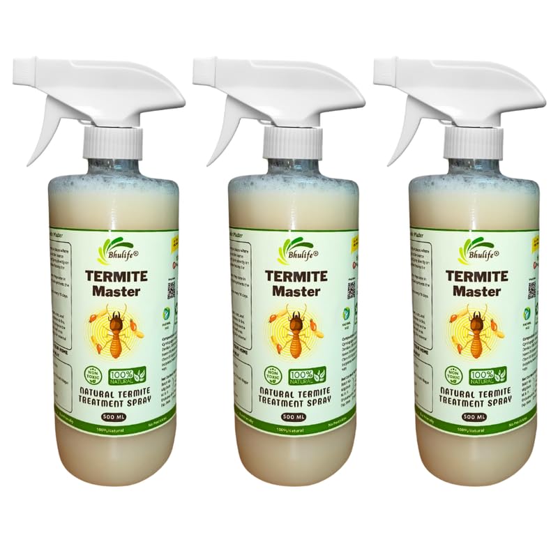 Bhulife Organic Termite Killer Spray | Wood Protection For Home, Kitchen and Offices 500MLx3