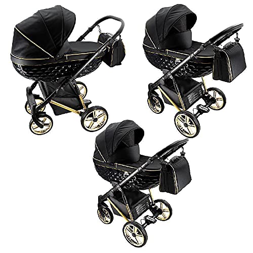 Kinderwagen Set 3in1 2in1 Buggy OXV-3D by Lux4Kids Gold 02 4in1 Autositz +Isofix