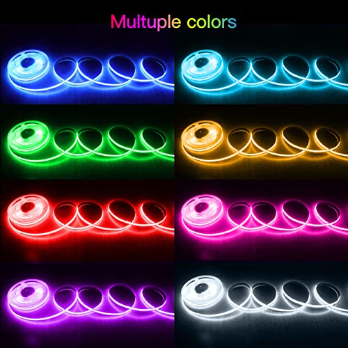 Image of RGB COB Led Strip Kit, 32.8FT Ultra Bright (840LEDs /m) Bluetooth Led Lights with Smart App Control Remote, 24V Music Sync Led Lights, Color Changing Led Strip Lights for Bedroom, Indoor Home Decor