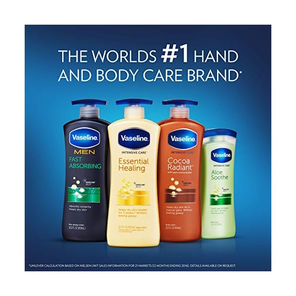 Vaseline-Intensive-Care-hand-and-body-lotion-For-Dehydrated-Skin-Soothing-Hydration-Dry-Skin-Lotion-With-100-Pure-Aloe-Extract-203-oz-3-count Vaseline Intensive Care Body Lotion for Dry Skin Soothing Hydration Lotion Made with Ultra-Hydrating Lipids + 1% Aloe Vera Extract to Refresh Dehydrated Skin 20.3 oz, Pack of 3