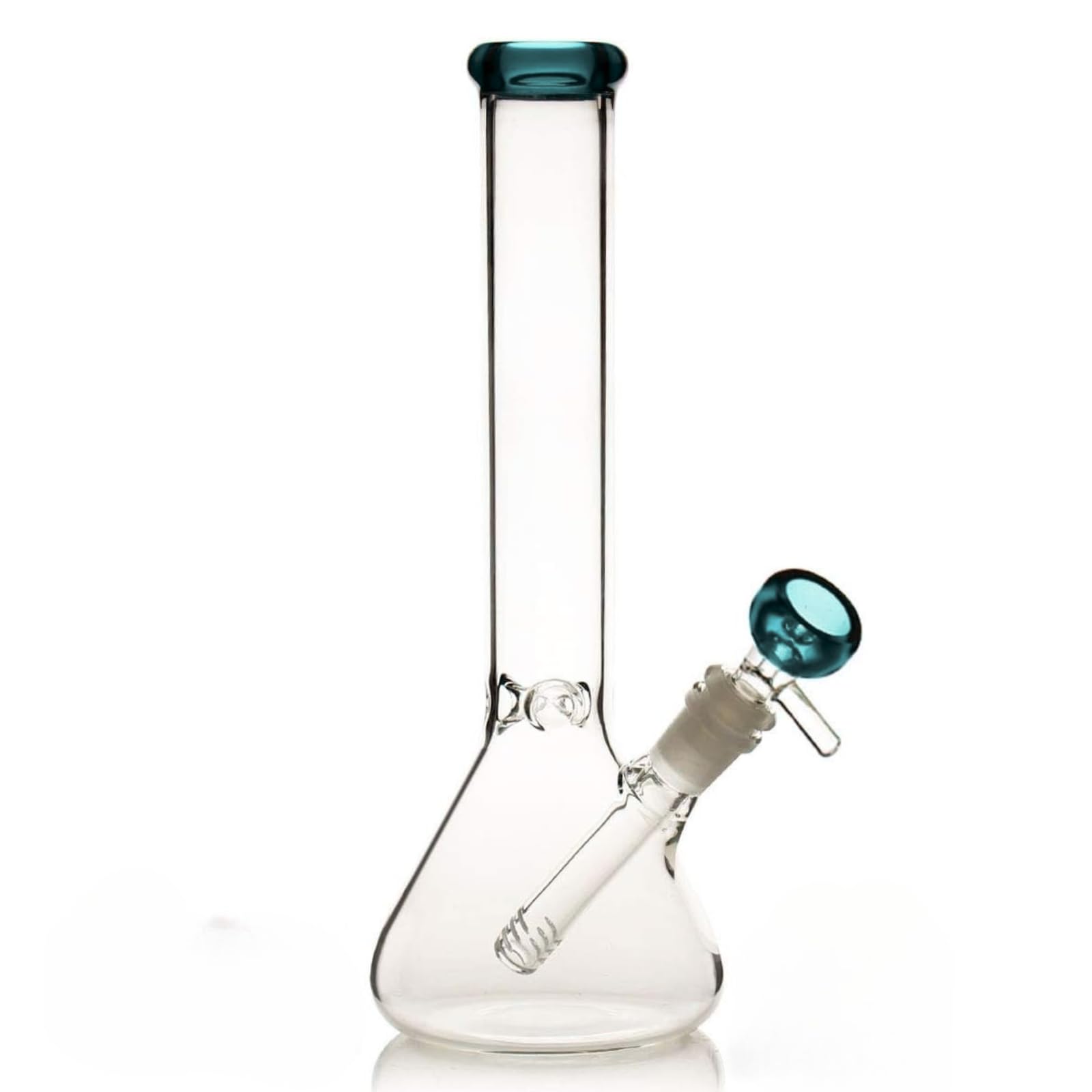 Chillbong 26cm Glasbong avec 14.5mm bol et Kickhole, artisanat verre robuste, tuyau de récipient de filtrage-Lake Green