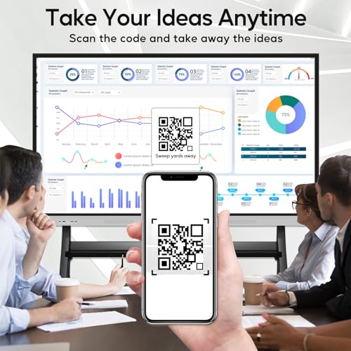 Image of Smart Board | 55 inch Interactive Whiteboard | 4K UHD | Android 14 | 8+128GB | Digital Whiteboard, Electronic White Board for Classroom Home Office | Wall Mount Included