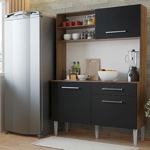 Madesa Cocina Compacta 120cm Life - Marron/Negro