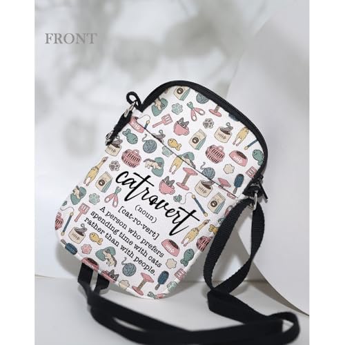 MAOFAED Catrovert Definition Crossbody Bag, Gift for Cat Lover, Cat Mom Gift, Catsitter Gifts, Pet Owner Gifts(catrovert)3