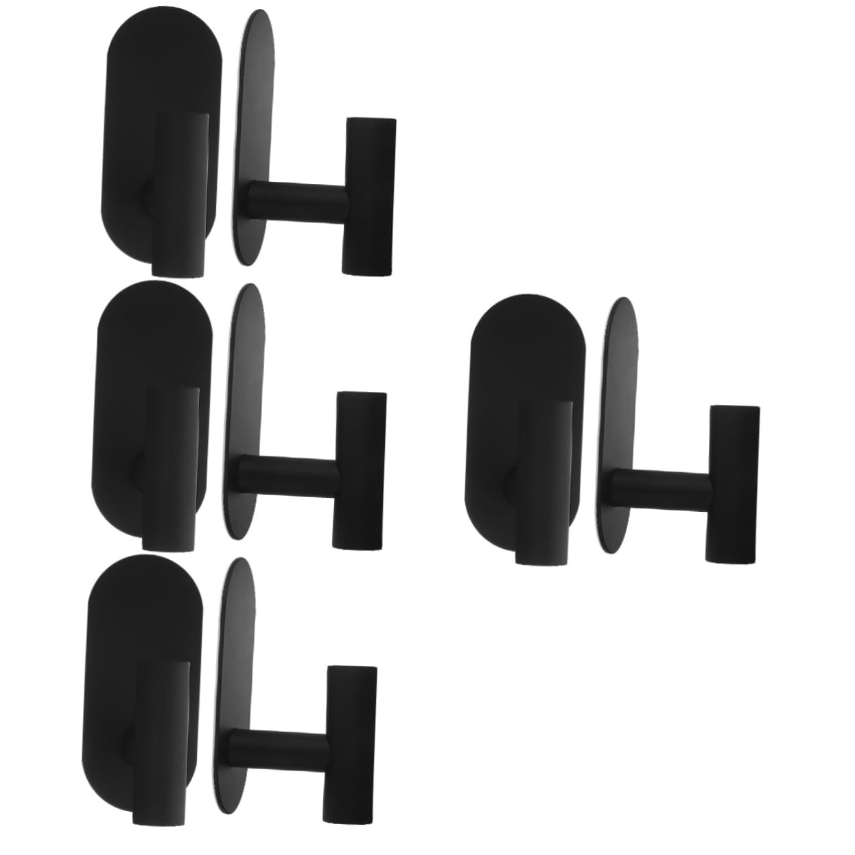 POPETPOP Gancho Adhesivo De Acero Inoxidable Mate Gancho Pegajoso Percha Colgante Soporte De Pared Con Gancho Para Toallas Ganchos Para Toallas Black 2 Piezas X 4