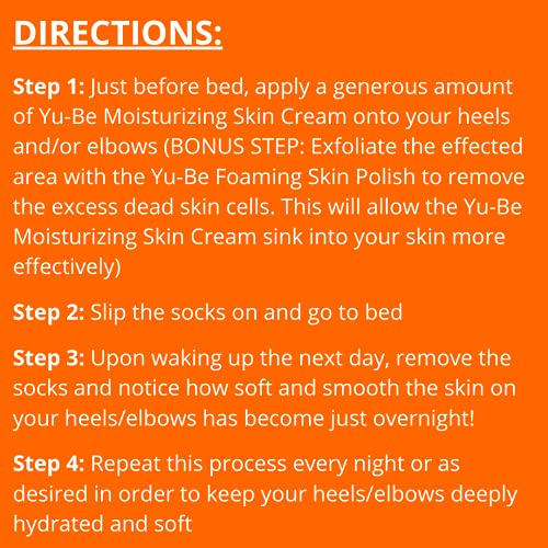Yu-Be Heel & Elbow Socks For Dry Cracked Feet | Toeless Socks Made To Heal & Soften Rough Skin Overnight | Painfully Dry & Sensitive Skin Treatment I Moisturizing Day & Night I Callus Eliminator #TOP4