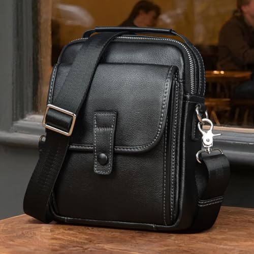 Image of Augus Genuine Leather Small Messenger Bag Crossbody