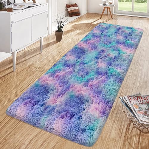 Tapete suave y esponjoso para sala 2x6 pies morado miniatura 4