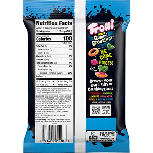 Image of Trolli Sour Gummy Creations Martian Mix, Sour Gummy Candy, 4.25 Ounce Bags (Pack of 24)