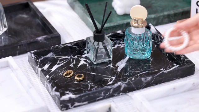 Amazon.com: Homaura Marble Bathroom Tray for Countertop & Home