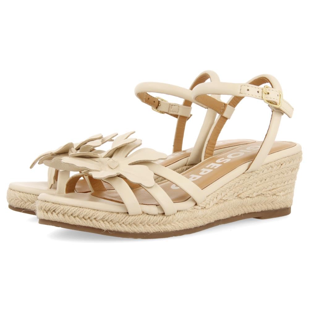 GIOSEPPO SAMSULA, Women's Espadrilles Wedge Sandals, Off-White, 37 EU, ivory white, 5 UK