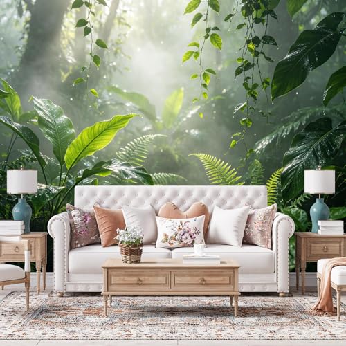 Papier Peint Autocollant 3D Imperméable Vinyle Vert Forêt