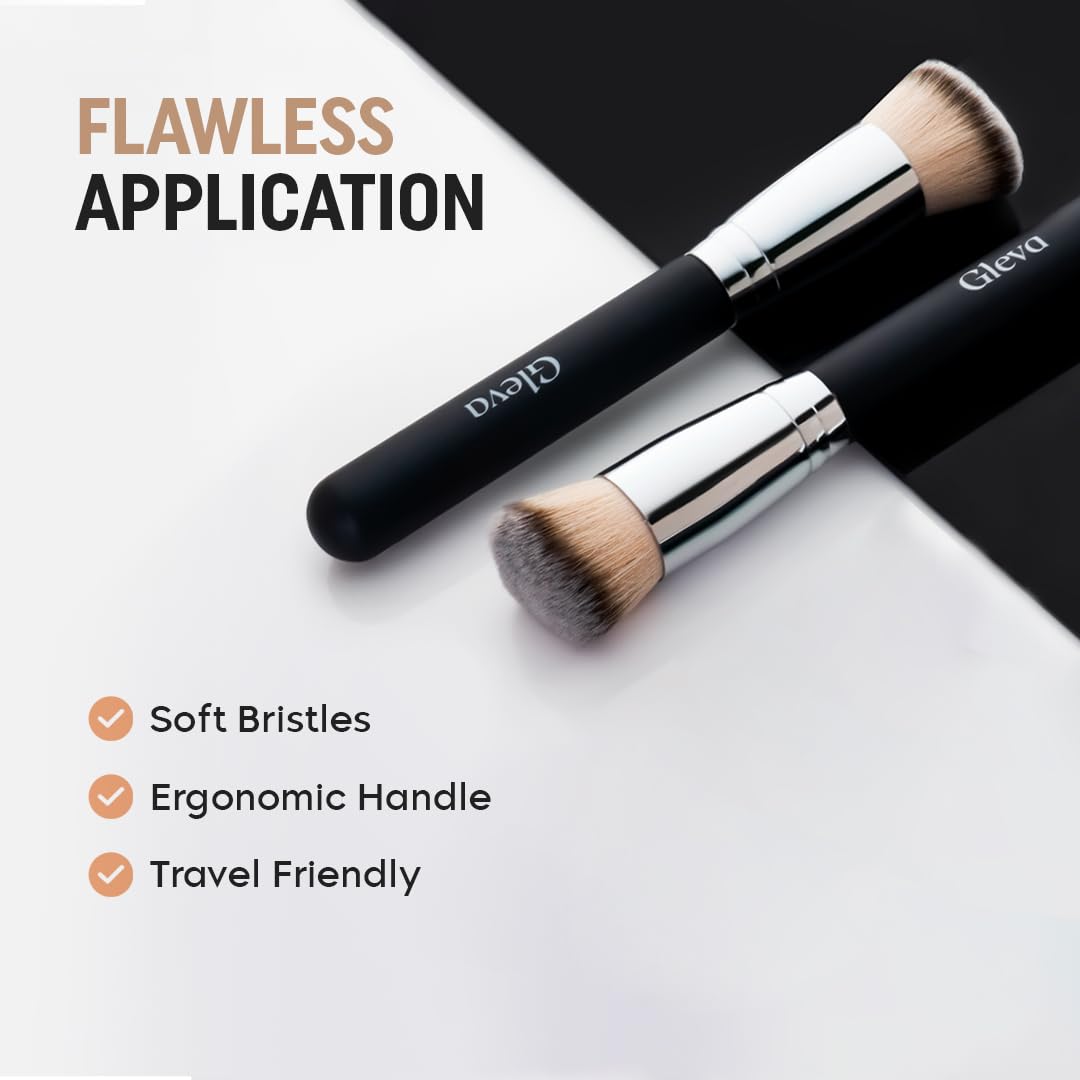 Gleva Angled Foundation Makeup Brush, Contour Brush for Bronzer Liquid Foundation Cream Powder Blending Buffing, Nose Contour Brush, Cream or Flawless Powder Cosmetics Brush - Image 2 thumbnail