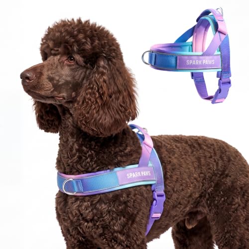 Image of Spark Paws No Pull Front Clip Dog Harness - Easy On, Padded and Lightweight | Two Clips, On in Seconds, Chest Bearing, Australian Style, No Throat Pressure, for Small Medium and Large Breeds