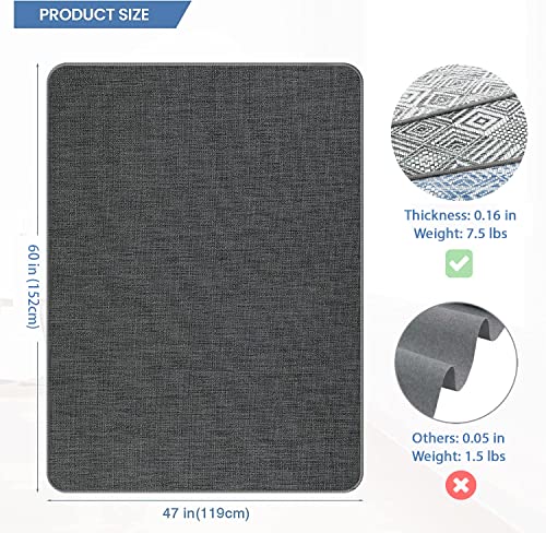 Image of Chair Mat for Hardwood & Tile Floor, 47 inch x 60 inch Heavy Duty Office Chair Mat for Rolling Chairs, Anti Slip, Non-Curve, Floor Protector for Home Office, Graphite Texture